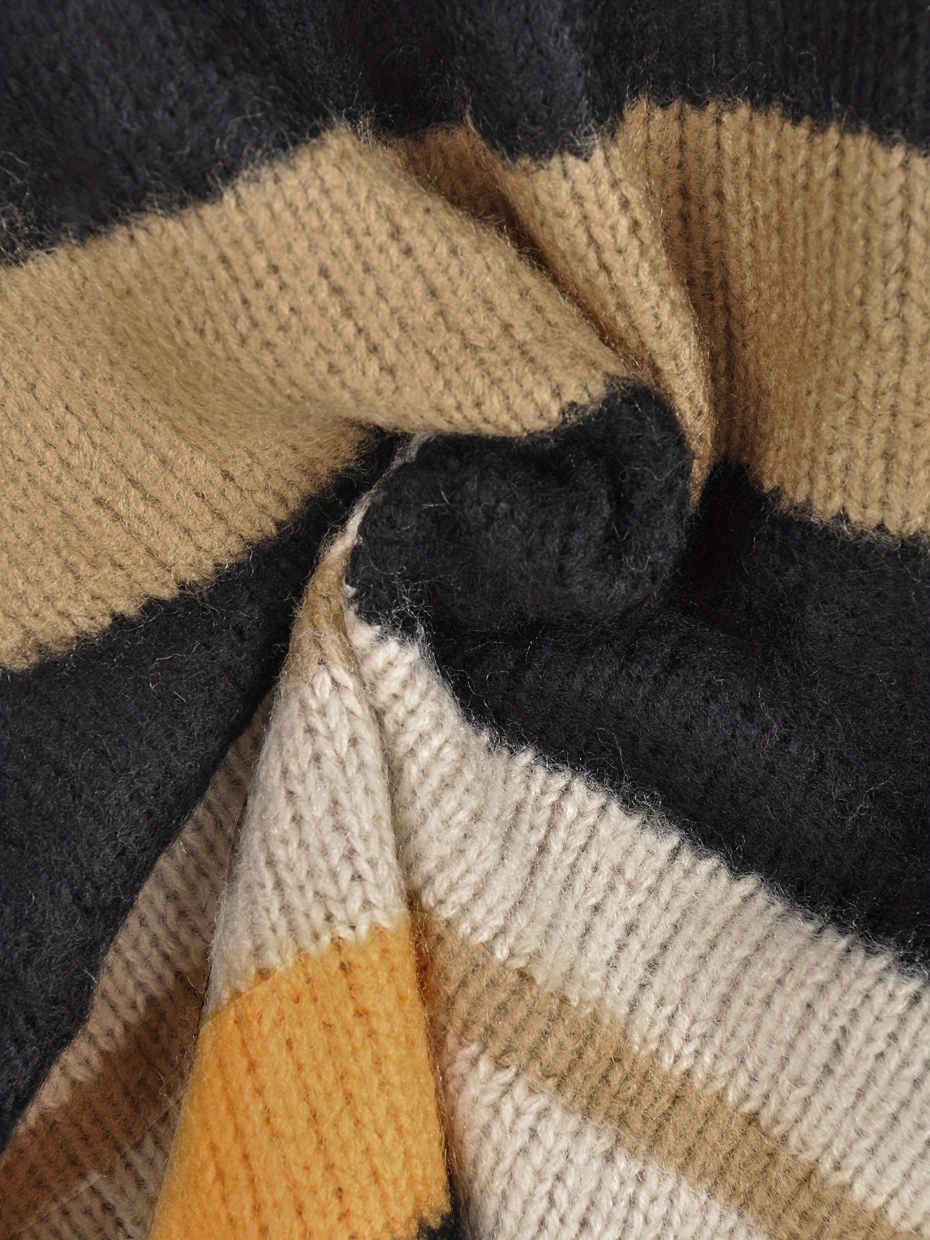 Sixsr Striped Crew Neck Knit Sweater, Casual Long Sleeve Pullover Sweater, Women's Clothing