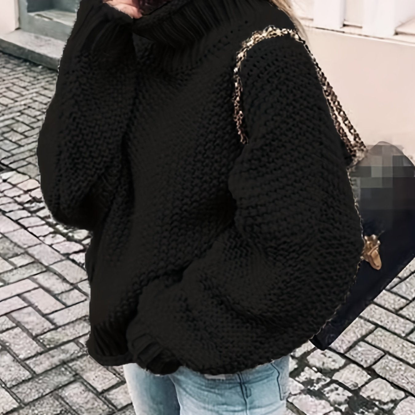 Sixsr Solid Turtle Neck Pullover Sweater, Casual Long Sleeve Sweater For Fall & Winter, Women's Clothing