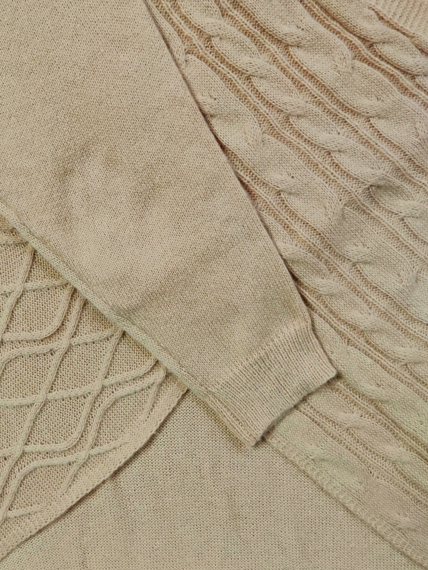 Sixsr Plus Size Elegant Sweater, Women's Plus Solid Cable Drop Shoulder Long Sleeve Wrap Cross V Neck Jumper