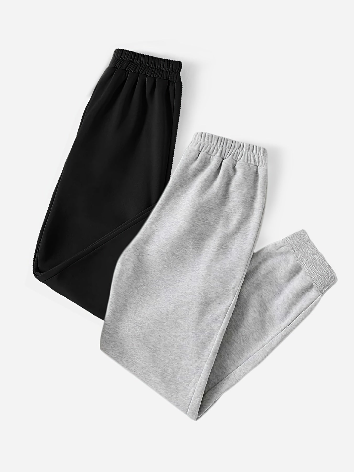 Sixsr Solid Workout 2 Pieces Pants, Casual Elastic Waist Jogger Pants, Women's Clothing