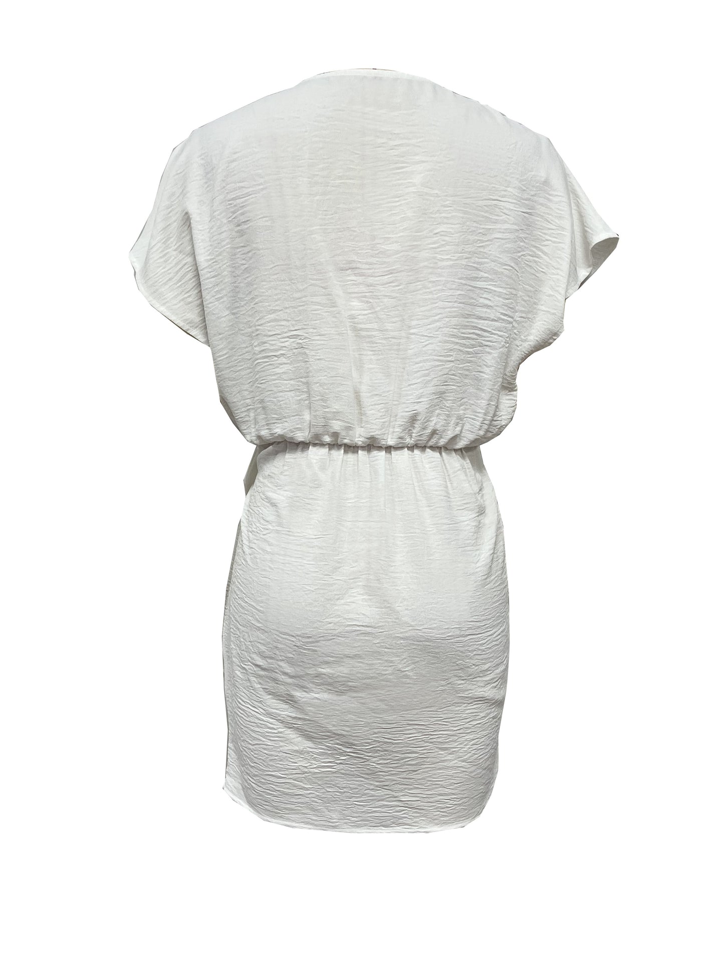 Sixsr Beach V Neck Wrap Dress, Solid Casual Dress For Summer & Spring, Women's Clothing