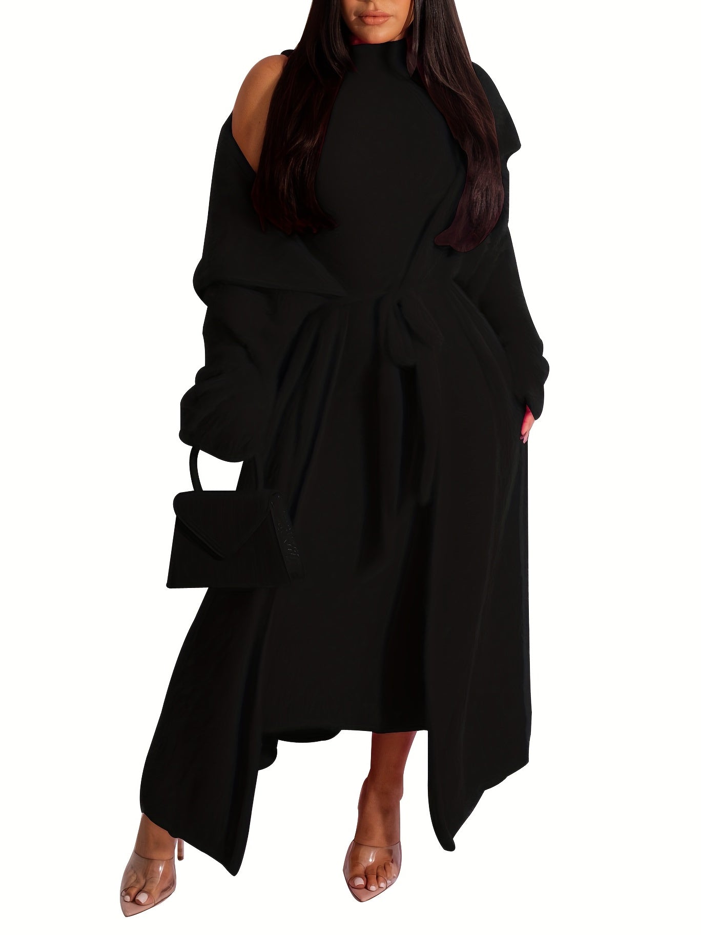 Elegant Two-piece Set - Open Front Cardigan & Bodycon Dress for Women - Stylish and Comfortable Outfit