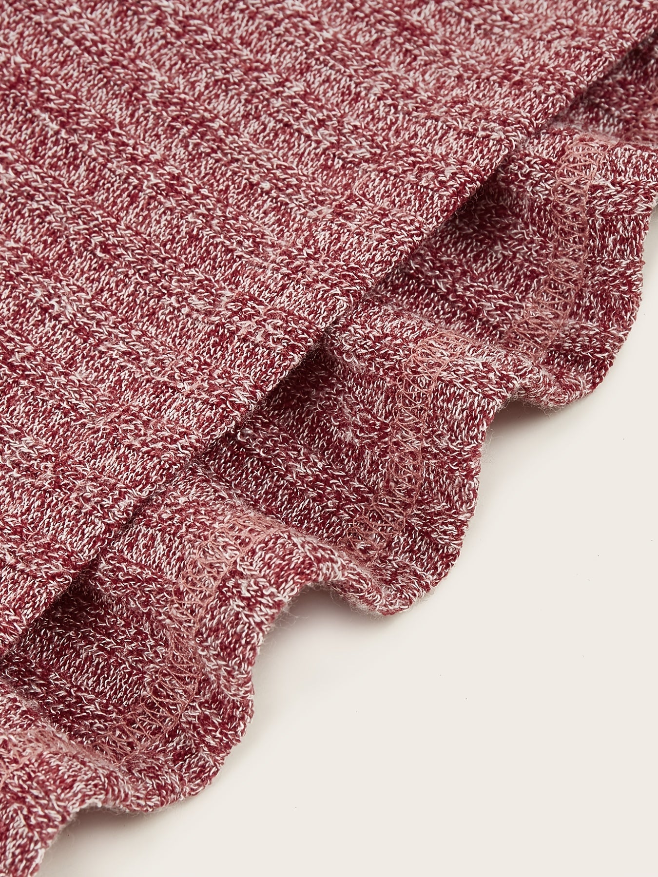 Sixsr Basic Tie Front Ribbed Knit Tee Top, Long Sleeve Solid Crew Neck Top, Casual Every Day Tops, Women's Clothing