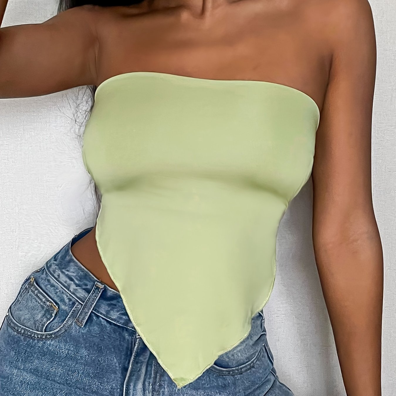 Solid Crop Halter Top, Casual Every Day Top For Summer & Spring, Women's Clothing
