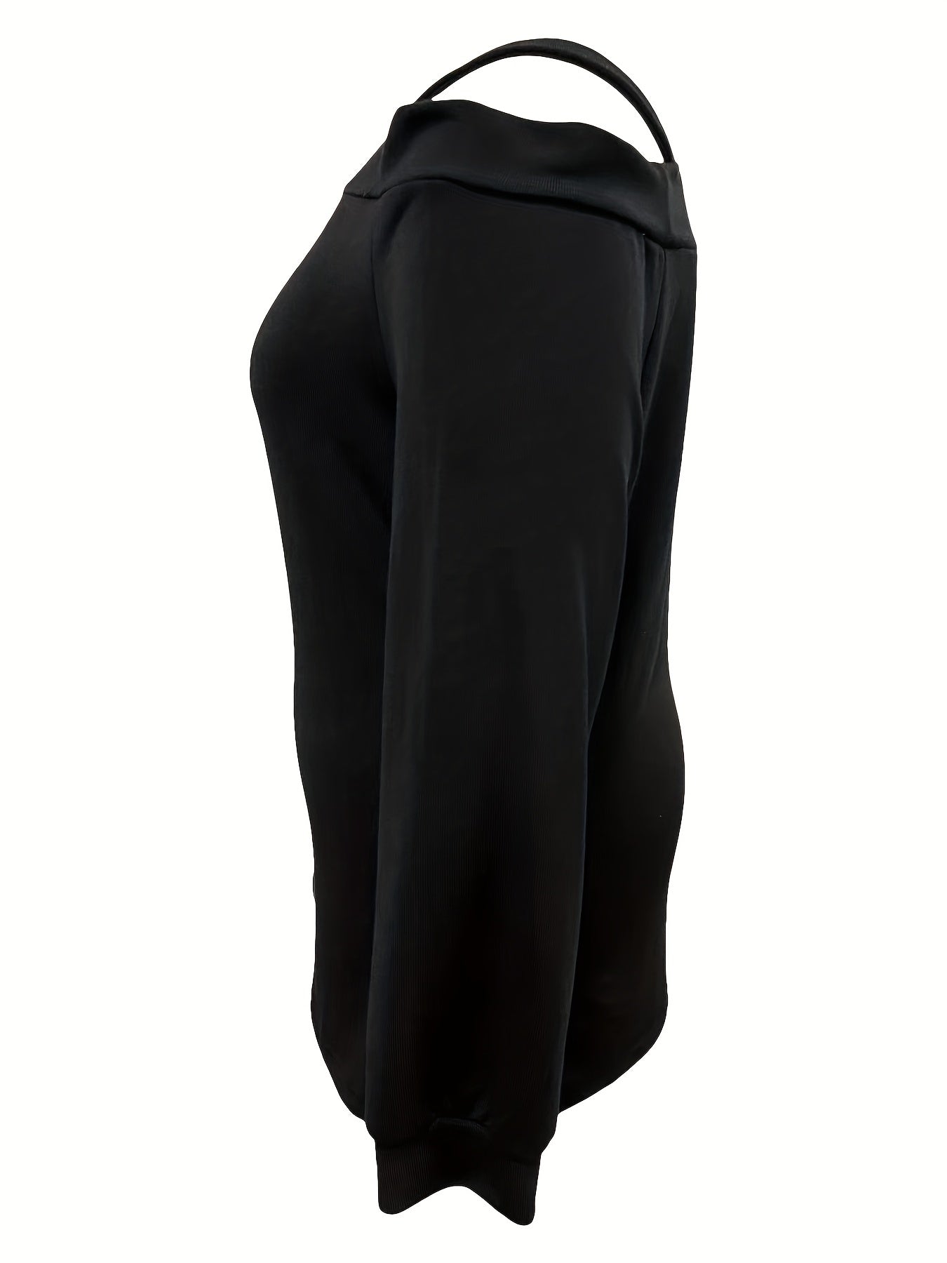Sixsr Plus Size Cold Shoulder Cut Out Long Sleeve Tee, Women's Plus High Stretch Sexy Top