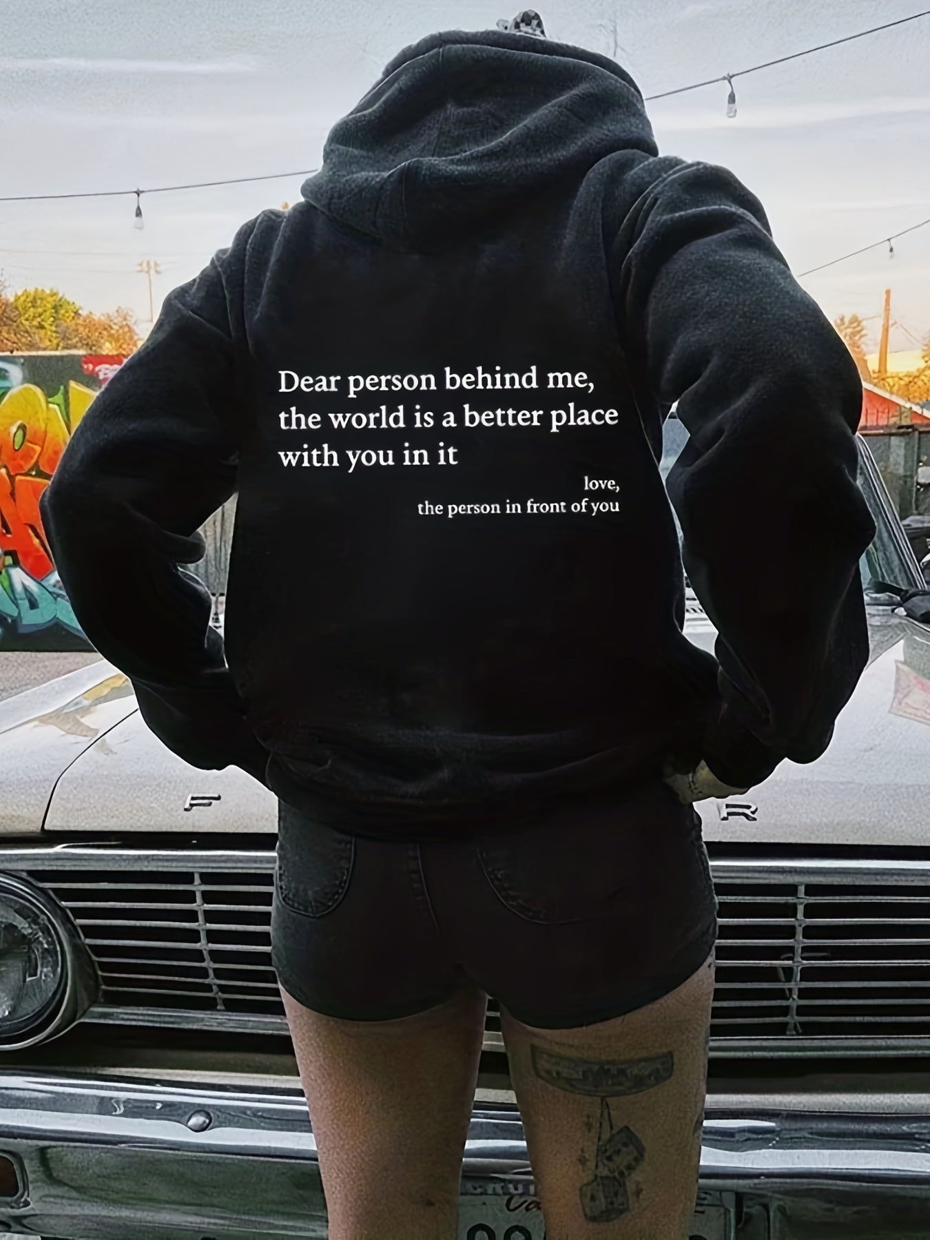 Sixsr Letter Print Hoodies, Long Sleeve Casual Sweatshirt For Winter & Fall, Women's Clothing