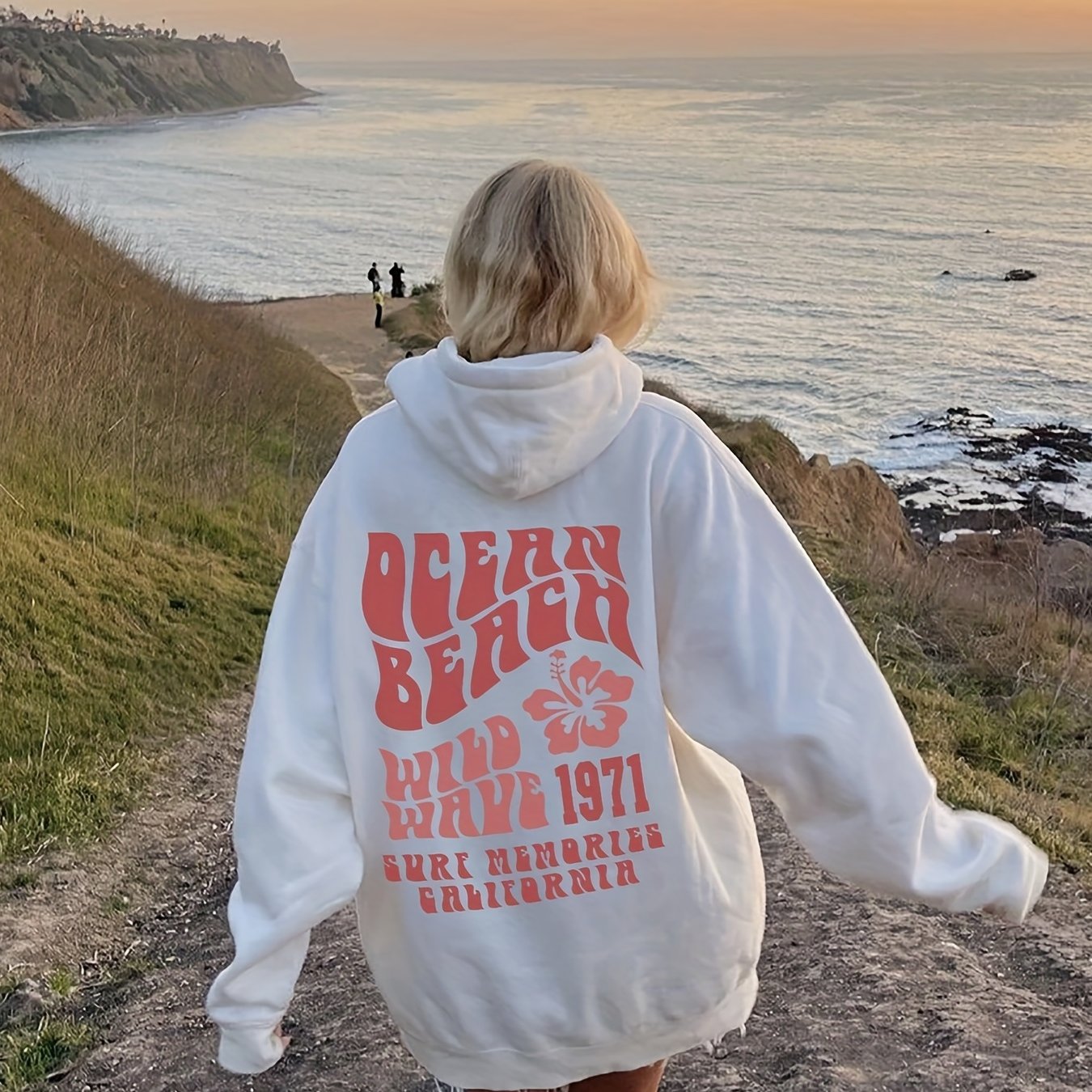 Sixsr Letter & Floral Print Hoodie, Y2K Long Sleeve Kangaroo Pockets Hoodie, Women's Clothing