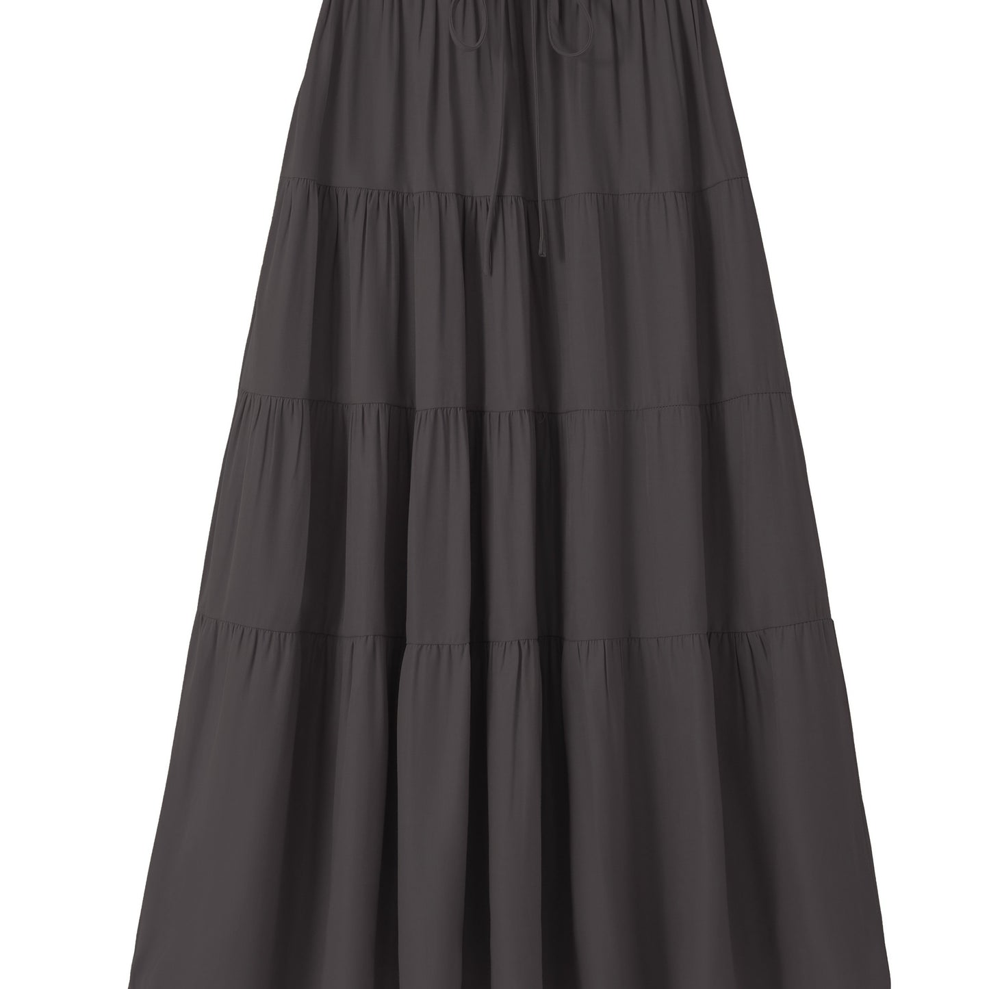 Ruffle Layered Hem Drawstring Skirt, Casual Skirt For Spring & Summer, Women's Clothing