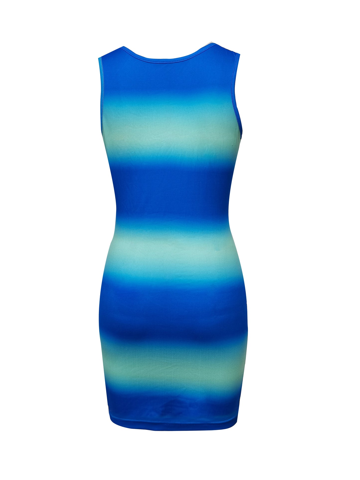 Sixsr Striped Print Gradient Dress, Casual Crew Neck Bodycon Dress, Women's Clothing