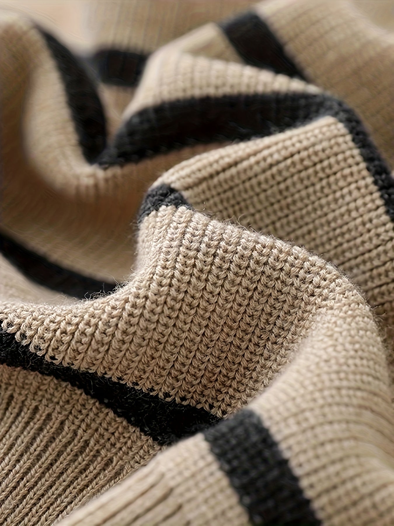 Sixsr Striped Drop Shoulder Sweater, Casual Long Sleeve Sweater For Fall & Winter, Women's Clothing