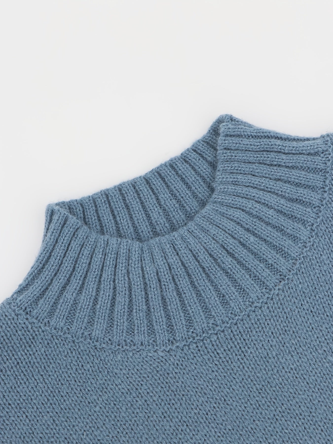 Sixsr Solid High Neck Sweater Dress, Casual Long Sleeve Midi Dress, Women's Clothing