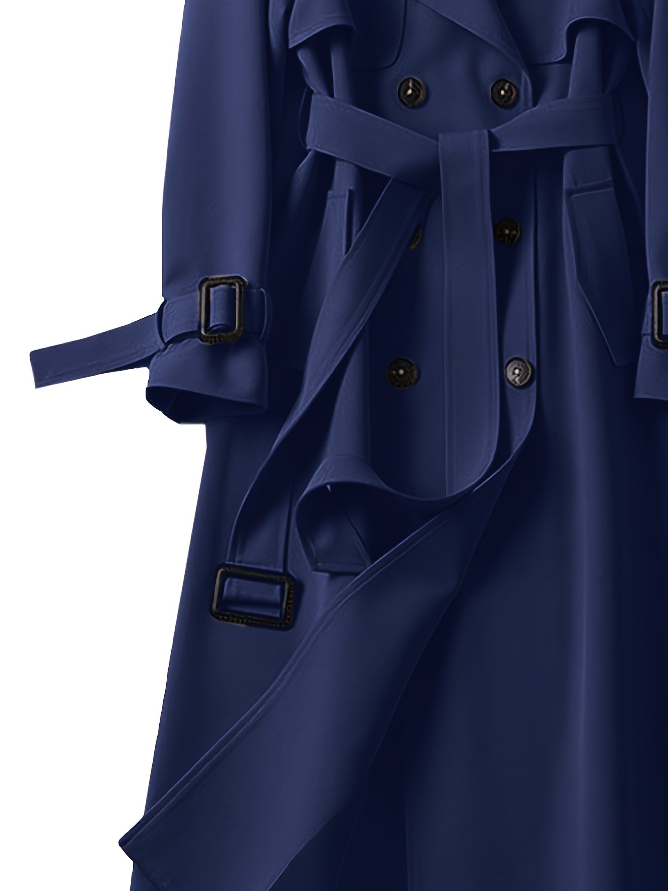 Sixsr Double Breasted Trench Coat, Casual Lapel Long Sleeve Outerwear, Women's Clothing