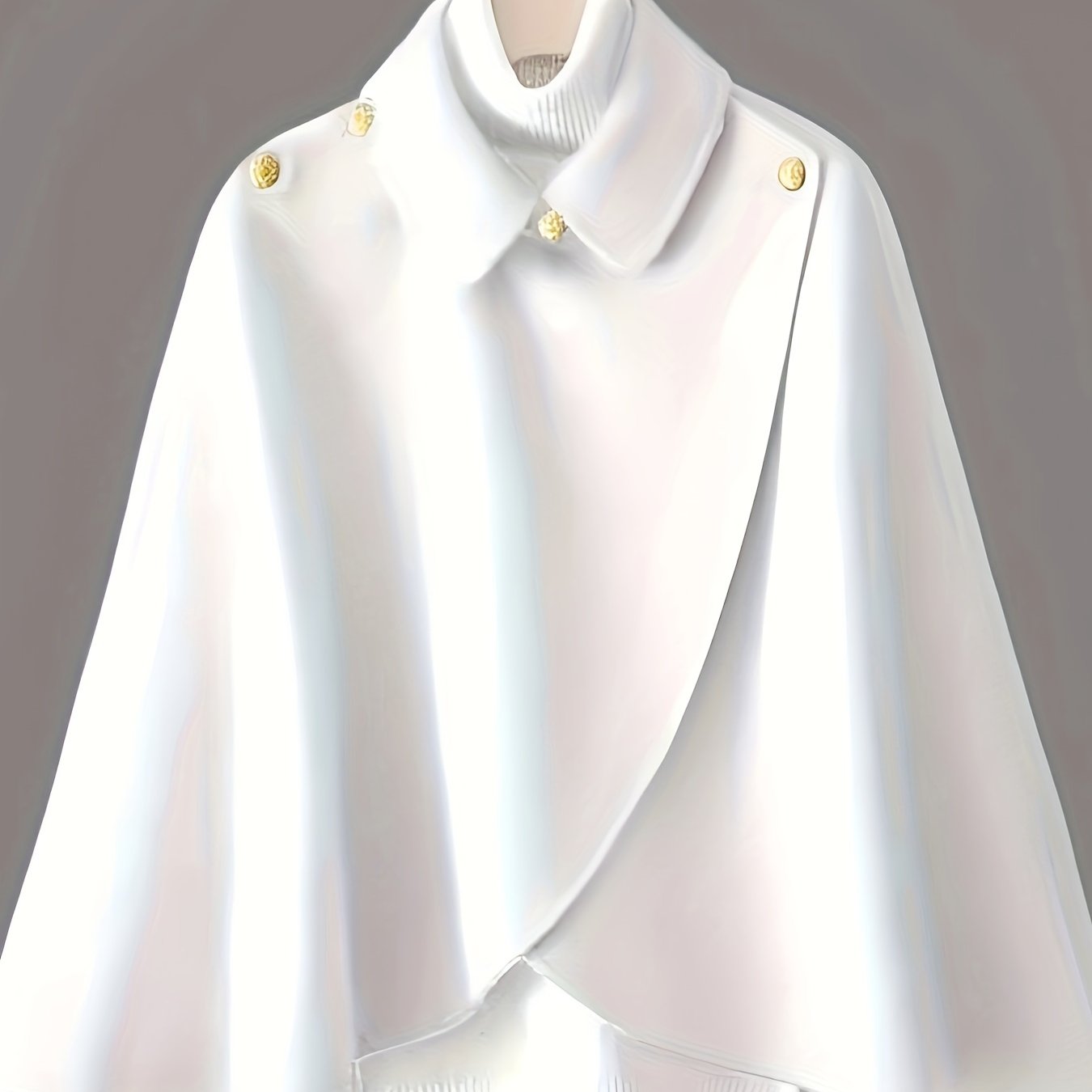 Sixsr Solid Collared Cape Tops, Casual Asymmetrical Outerwear, Women's Clothing