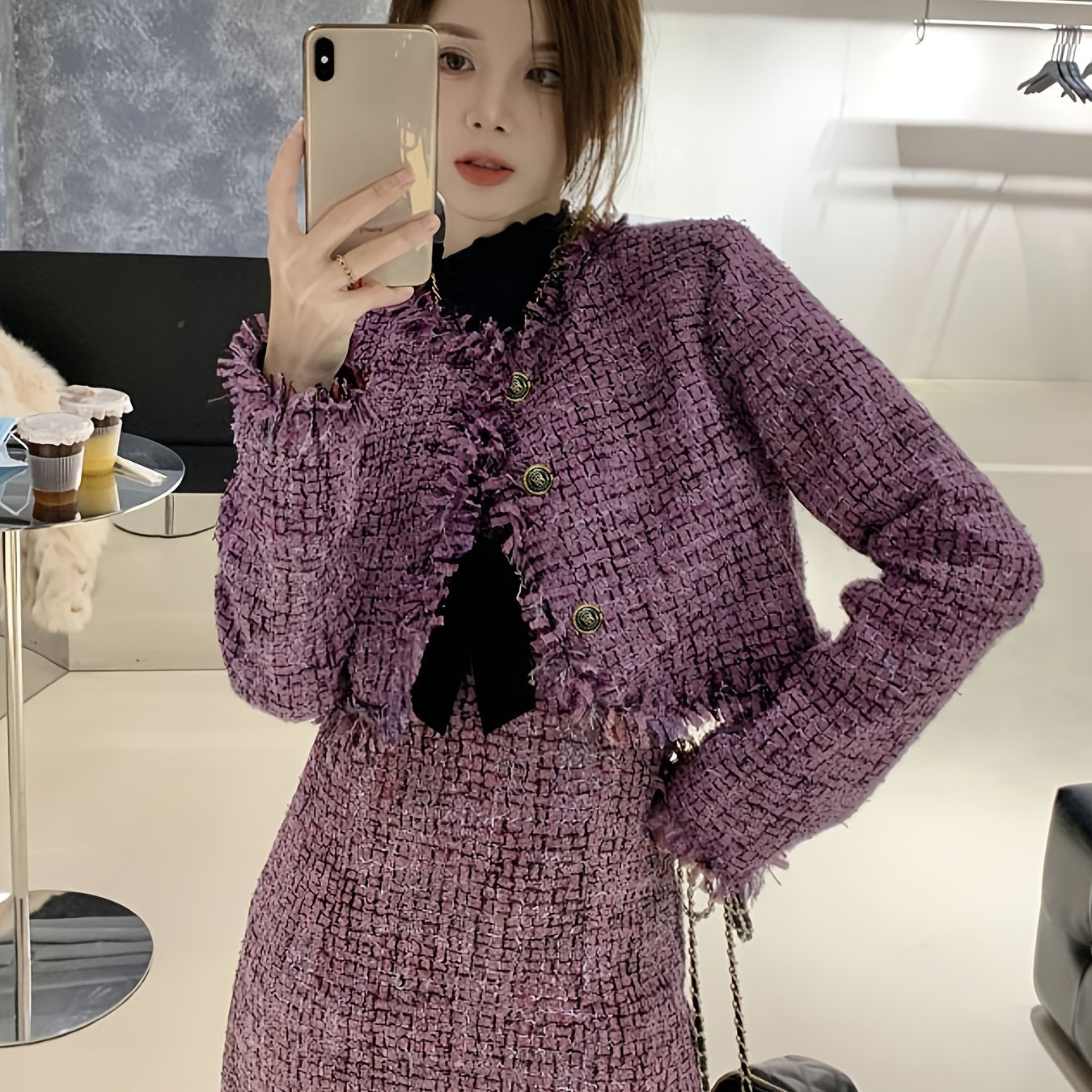 Sixsr Raw Hem Solid Jacket, Casual Button Front Long Sleeve Outerwear, Women's Clothing