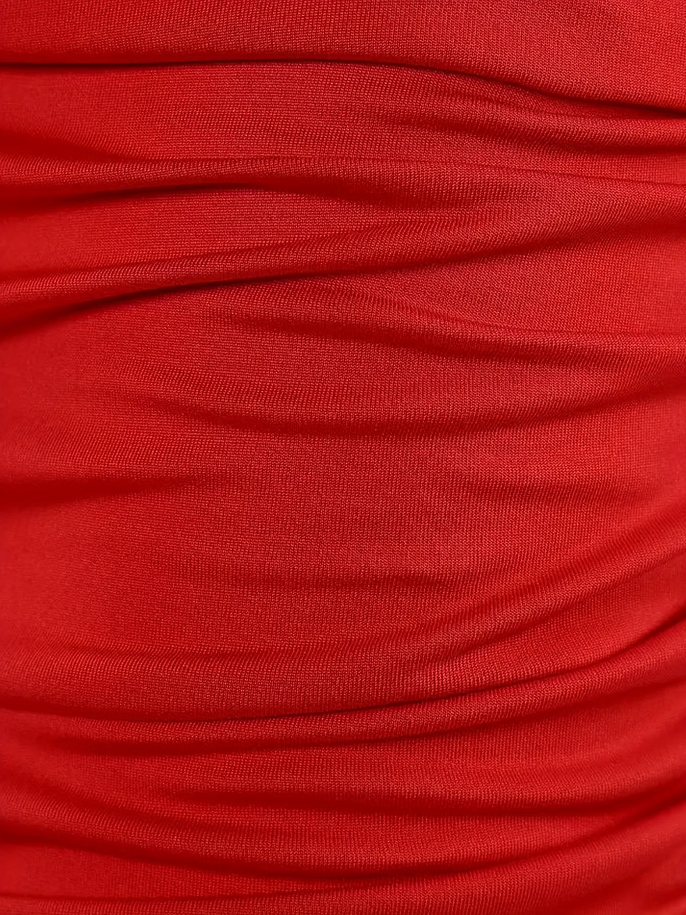 Sixsr Graphic Pattern Bodycon Sleeveless Dress, Faux Twinset Crew Neck Ruched Dress For Spring & Summer, Women's Clothing