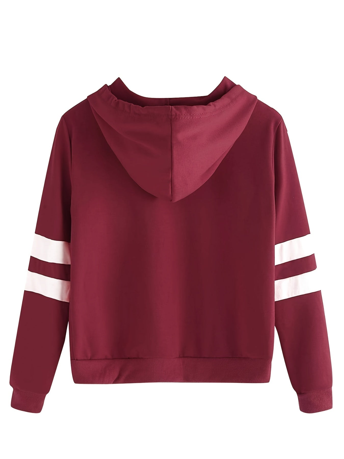 Sixsr Embroidered Drawstring Loose Hoodie, Casual Hooded Fashion Long Sleeve Sweatshirt, Women's Clothing
