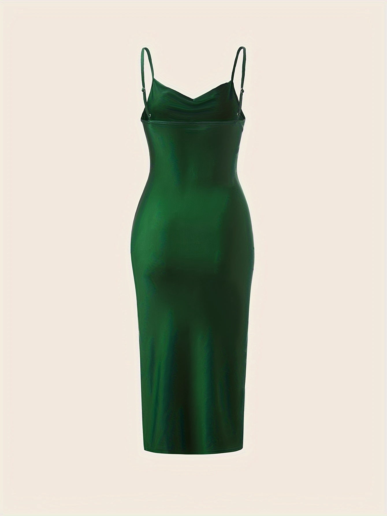 Solid Spaghetti Strap Dress, Elegant Sleeveless Cami Dress For Spring & Summer, Women's Clothing