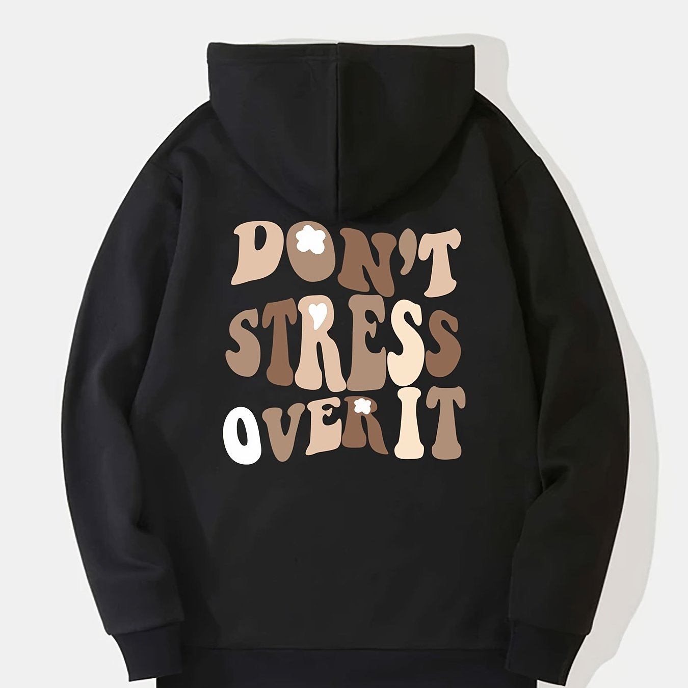 Sixsr Letters Graphic Hoodies, Long Sleeve Casual Everyday Kangaroo Pullover Tee Shirt, Women's Clothing
