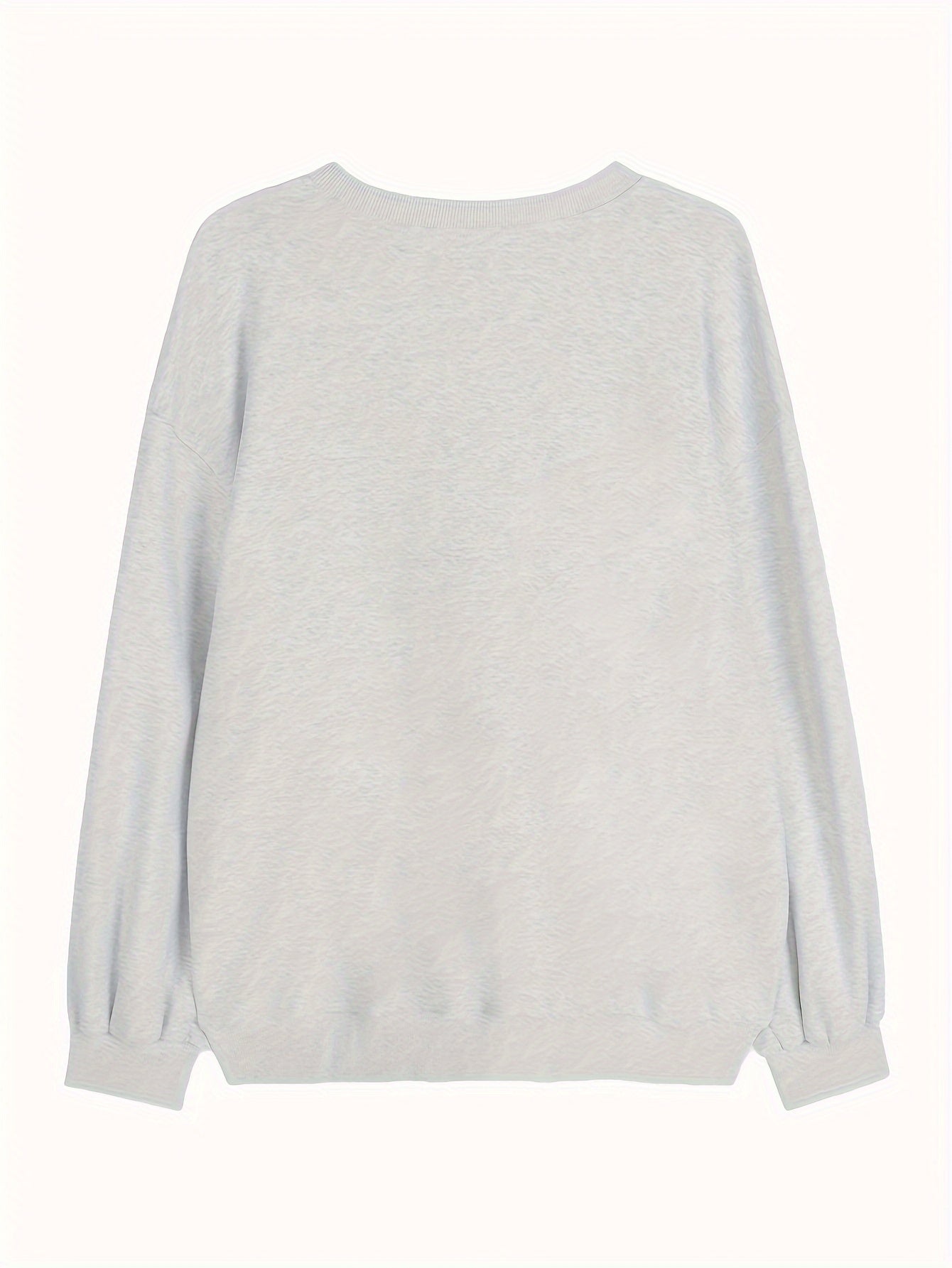 Sixsr Bear Pattern Embroidered Sweatshirt, Casual Long Sleeve V Neck Sweatshirt For Fall & Winter, Women's Clothing