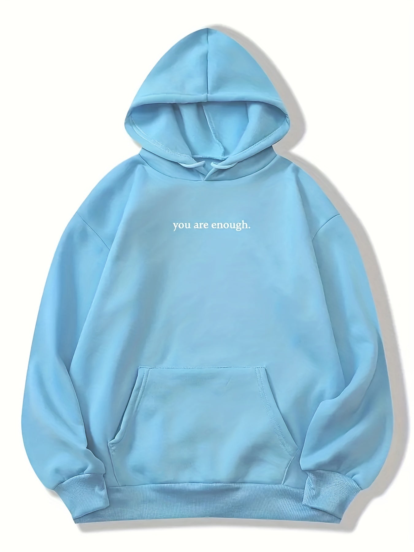 Sixsr Letter Print Hoodies, Long Sleeve Thermal Drawstring Casual Sweatshirt For Fall & Winter, Women's Clothing