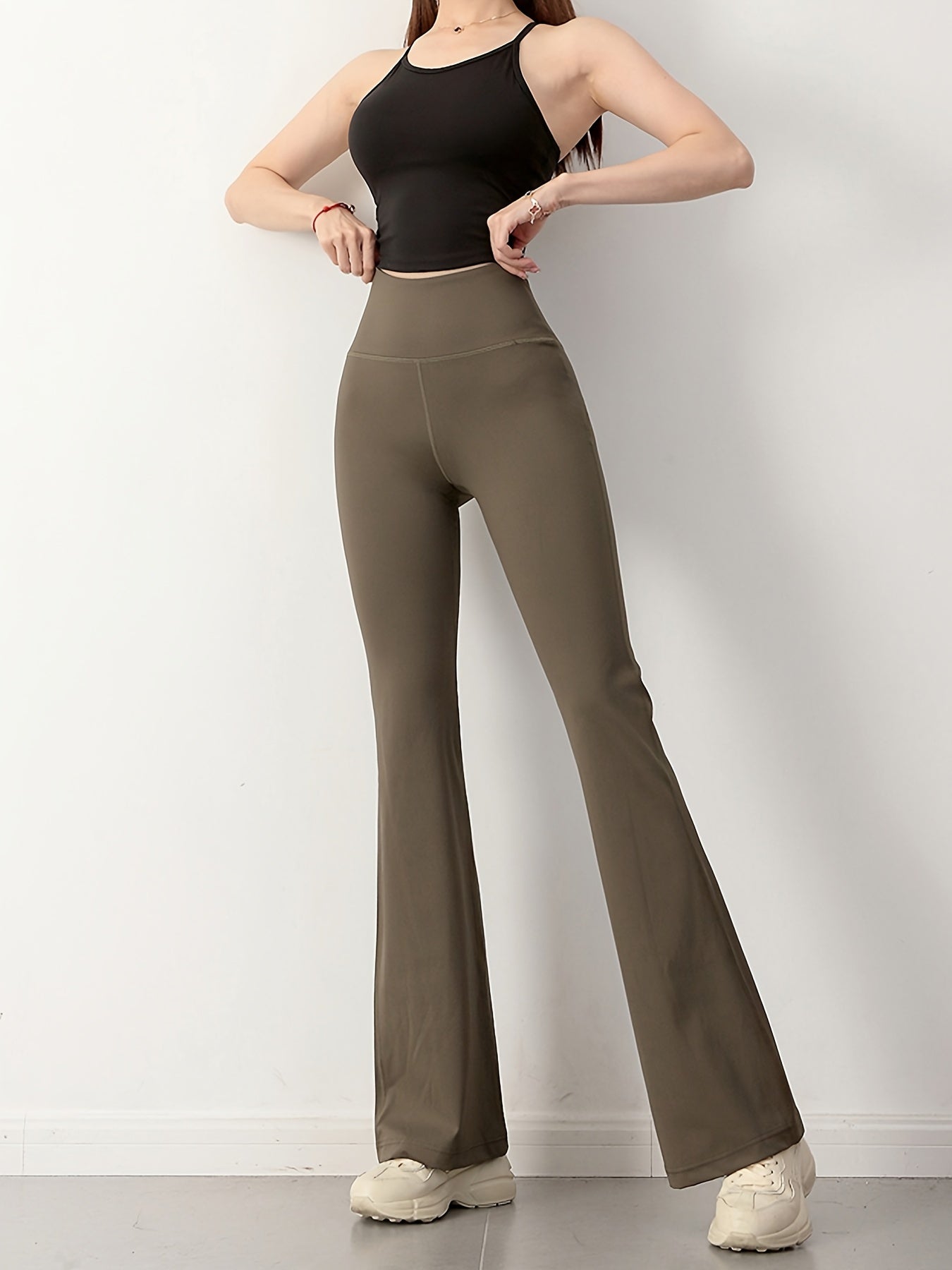 Sixsr  High Waist Bell Bottom Yoga Pants for Women - Slimming and Butt-Lifting Activewear for Fitness, Dance, and Workout - Stretchy and Comfortable Bootcut Pants