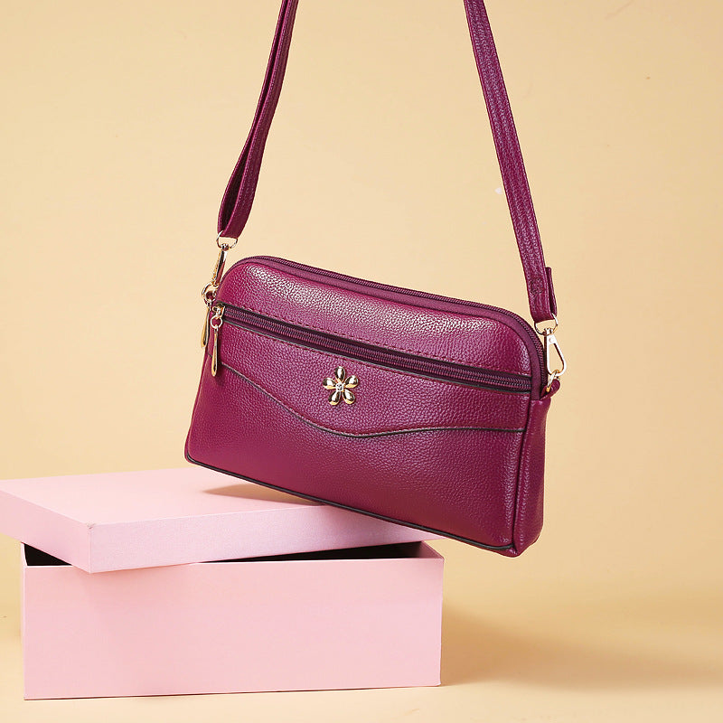 SIXSR 2025Casual Internet celebrity hair new women's messenger bag flower solid color bag women's Korean version change shoulder cross bag