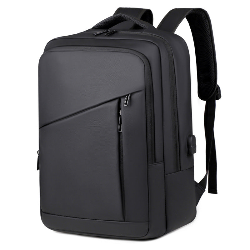2025 Cross-border new men's high-end business backpack, multi-compartment large-capacity anti-splashing water travel commuter leather film backpack