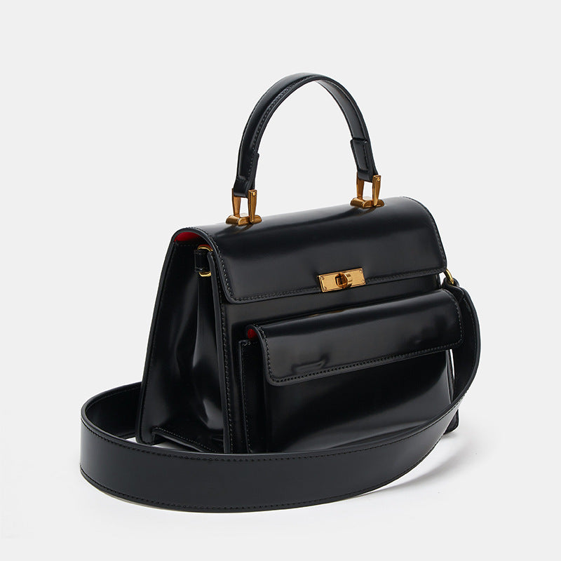 2025 popular new bag women's high-end handbag niche design fashionable versatile wide shoulder strap single shoulder messenger bag women