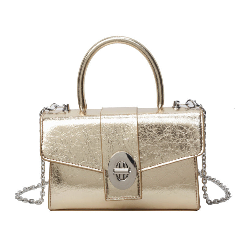 SIXSR 2025 Niche design high-end bag patent leather locomotive small square bag Spice girl fashion versatile casual shoulder messenger bag