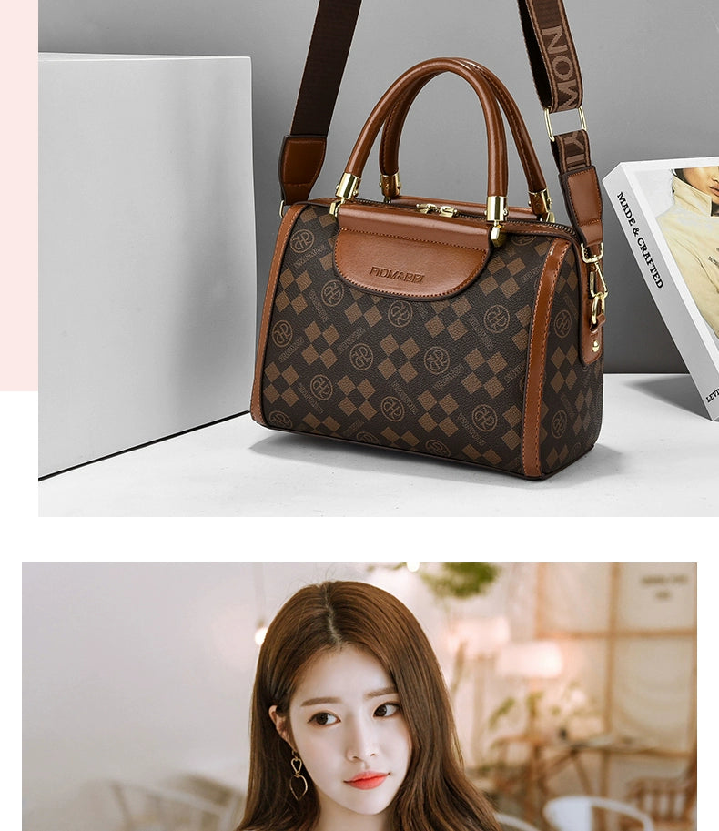 Women's bags trendy fashion handbags new versatile Boston bags retro temperament shoulder messenger bags women