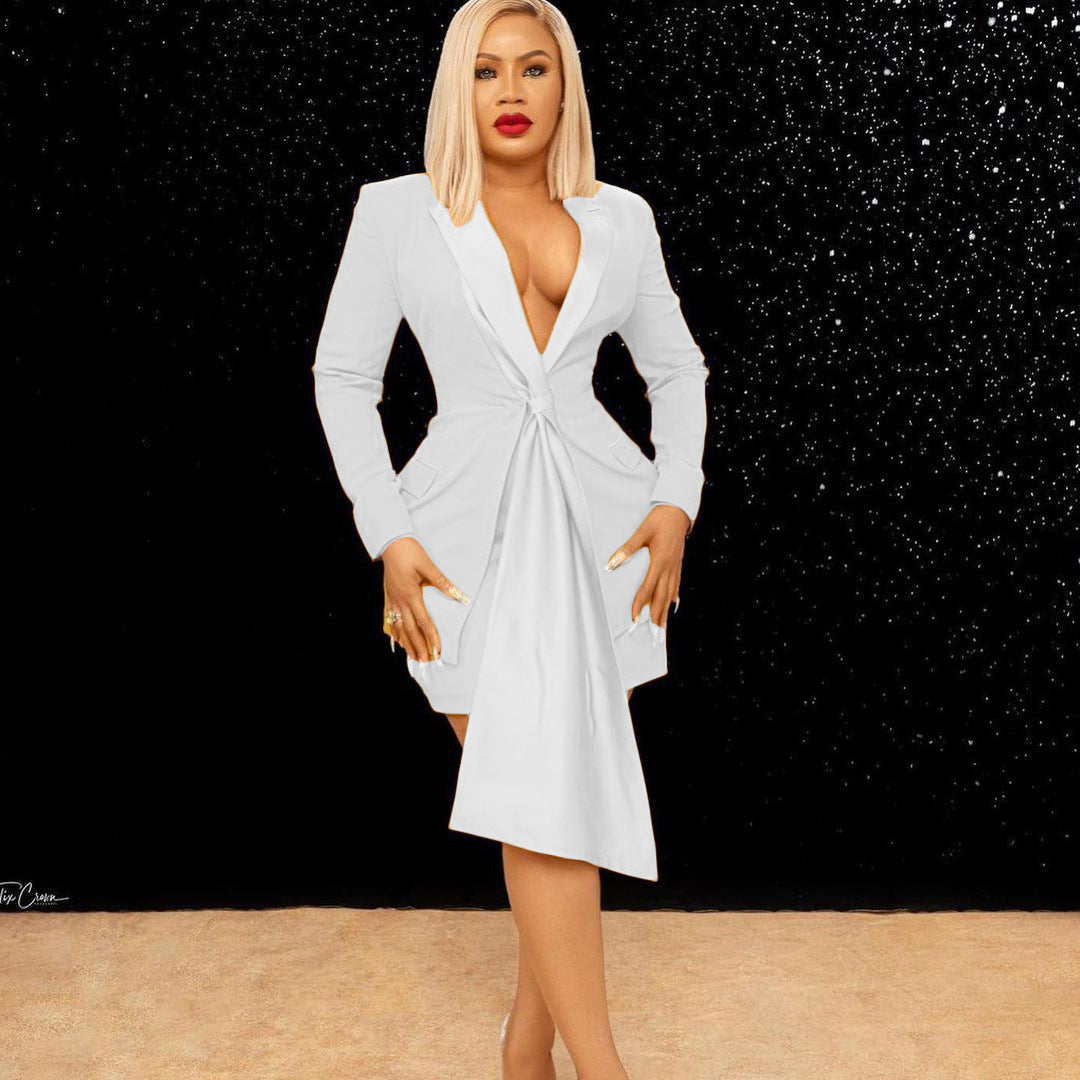 SIXSR D156 Popular trade temperament commuter blazer skirt two-piece set 2025 large-size suit short skirt New suit