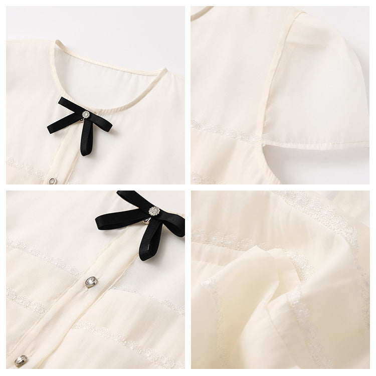 Summer 2025 New Temperament Fashion Diamond-encrusted Short Top High Waist Splicing Skirt Two-piece Set Women's N3044