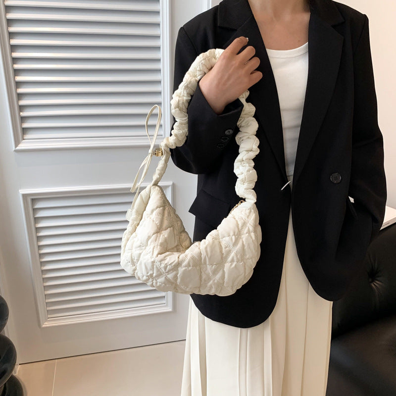 SIXSR 2025 Cloud pleated bag women's new personalized embroidery shoulder bag casual fashion dumplings shoulder handheld women's bag