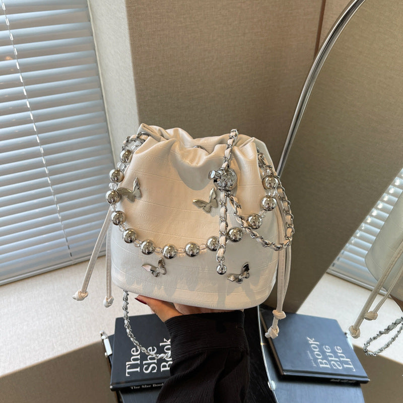 SIXSR 2025 Niche design simple casual versatile shoulder bag women's popular new fashion hand bucket bag messenger bag