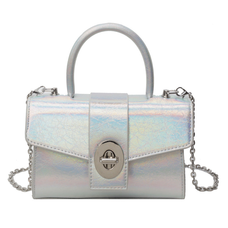 SIXSR 2025 Niche design high-end bag patent leather locomotive small square bag Spice girl fashion versatile casual shoulder messenger bag