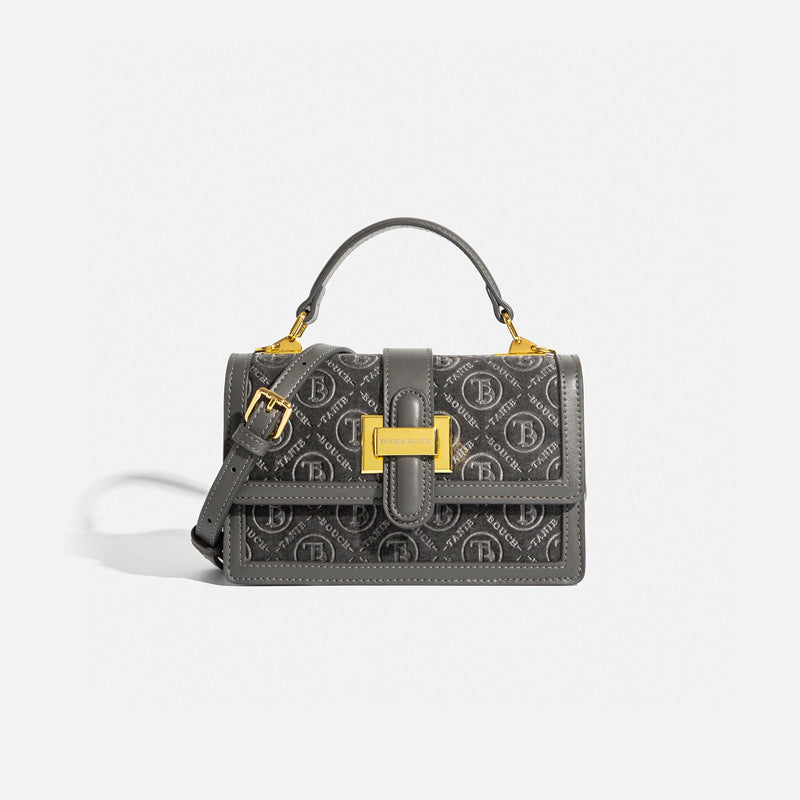 2025 popular autumn and winter new velvet bag women's portable small square bag niche high-end sense versatile single shoulder messenger bag women