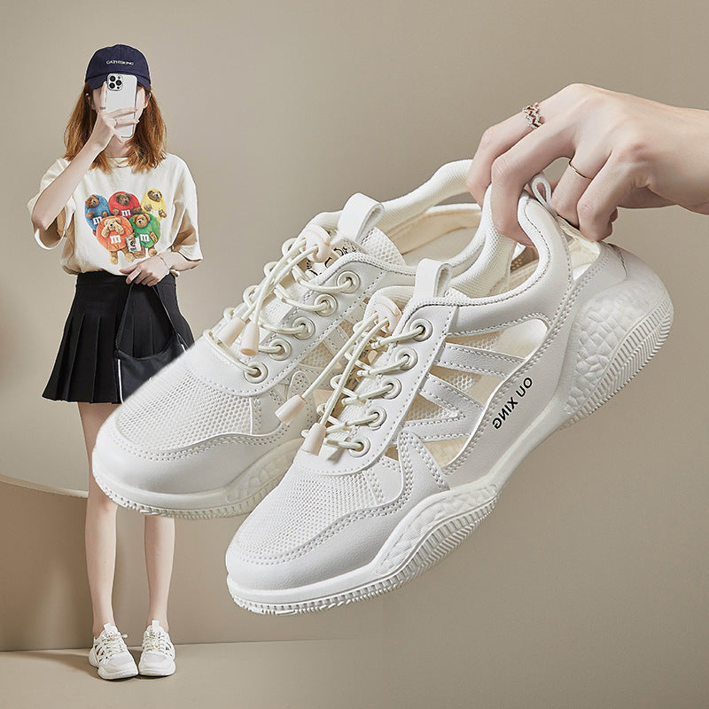 2025 ins breathable little white shoes student Korean version of female tide summer new mesh board shoes street shooting sports shoes HY101