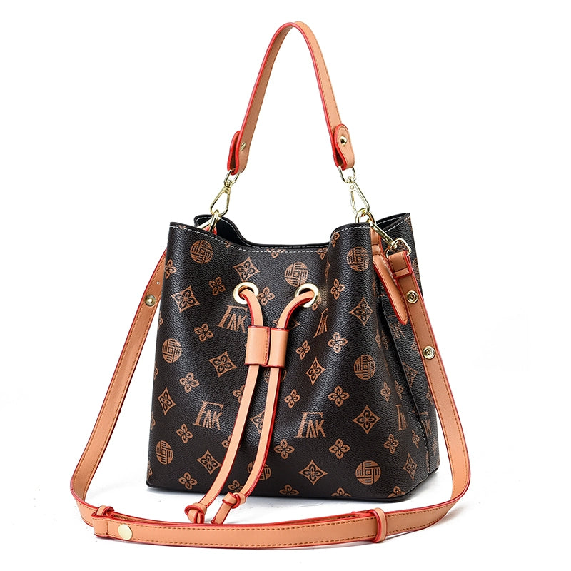 Premium women's bag new retro bucket bag niche underarm shoulder old flower messenger bag handbag