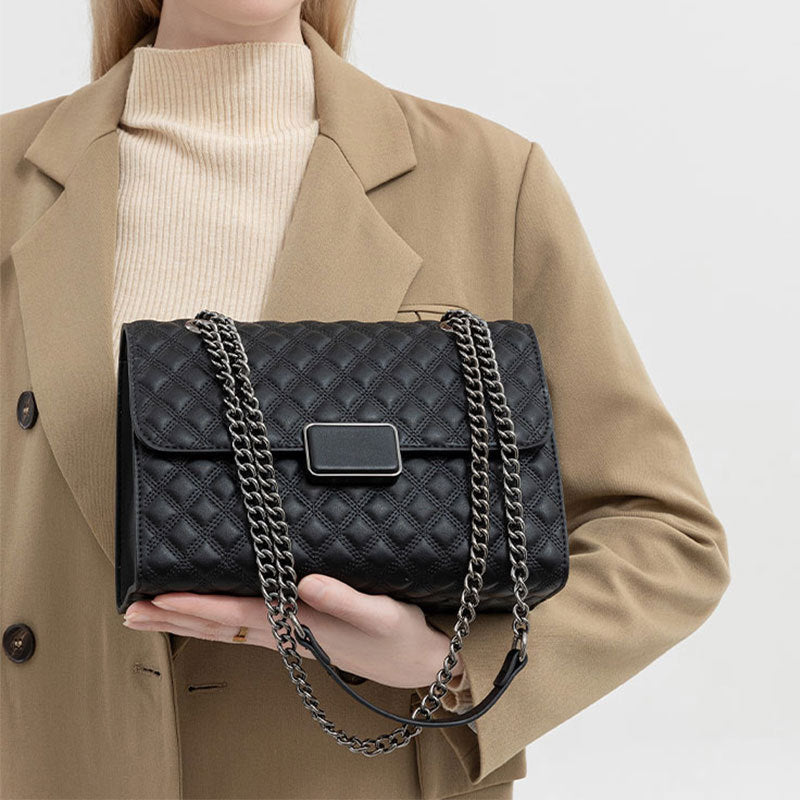 2025 Shoulder bag Women's bag High-end large-capacity small square bag Fashion versatile messenger bag Textured commuter women's bag