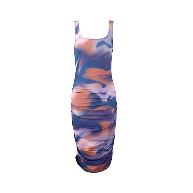 VZYZV 2025 style sexy Spice Girls women's clothing printed suspender slim dress New special for Popular trade