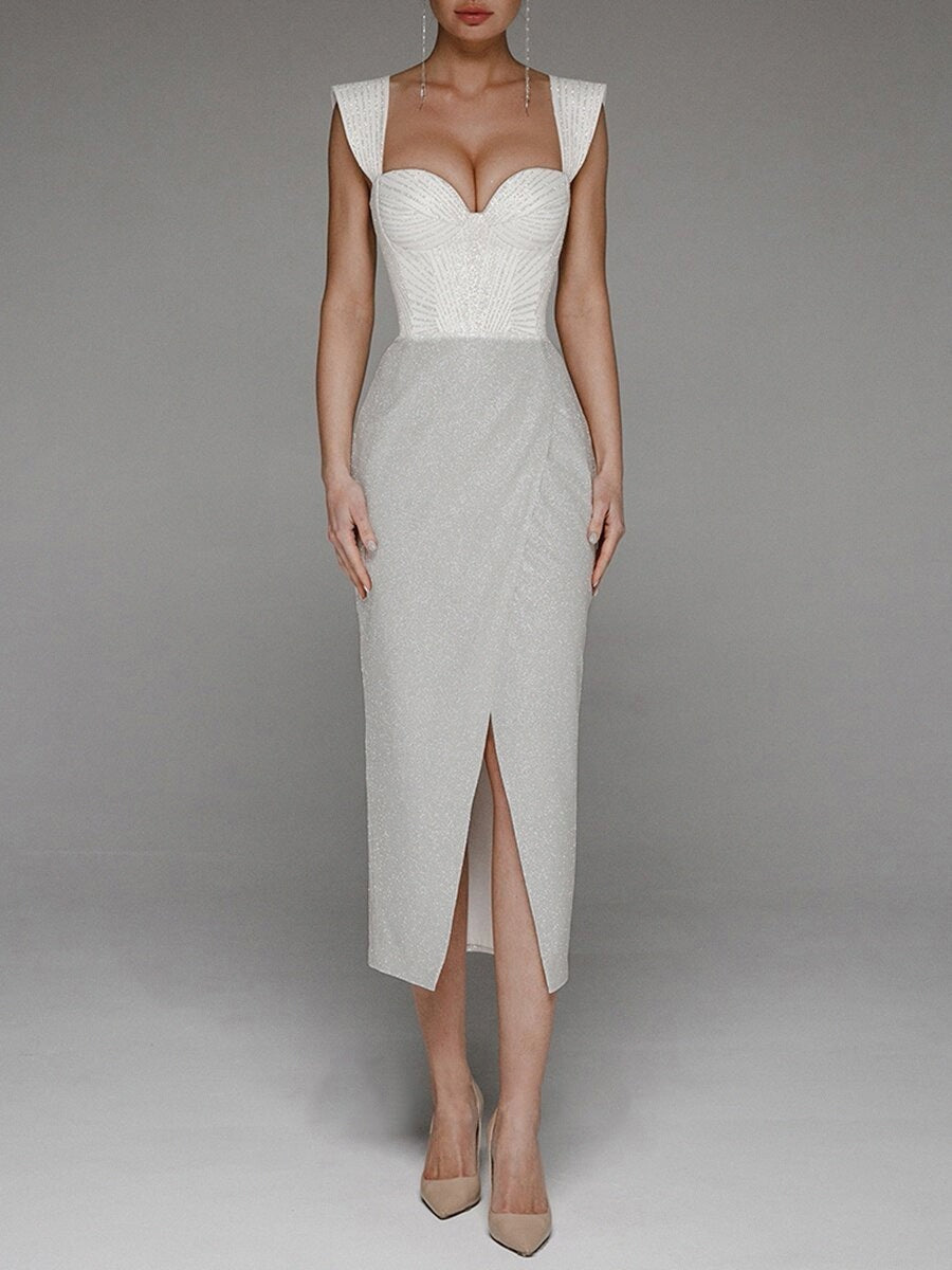 2025 spring and summer new women's clothing sexy suspender backless embroidered hip-wrapped dress dress