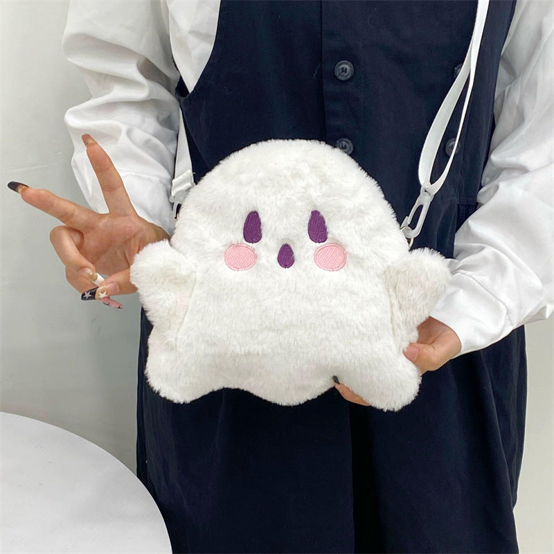 SIXSR 2025 Japanese ins autumn and winter new cute plush spoof ghost bag Halloween gift women's bag shoulder messenger bag