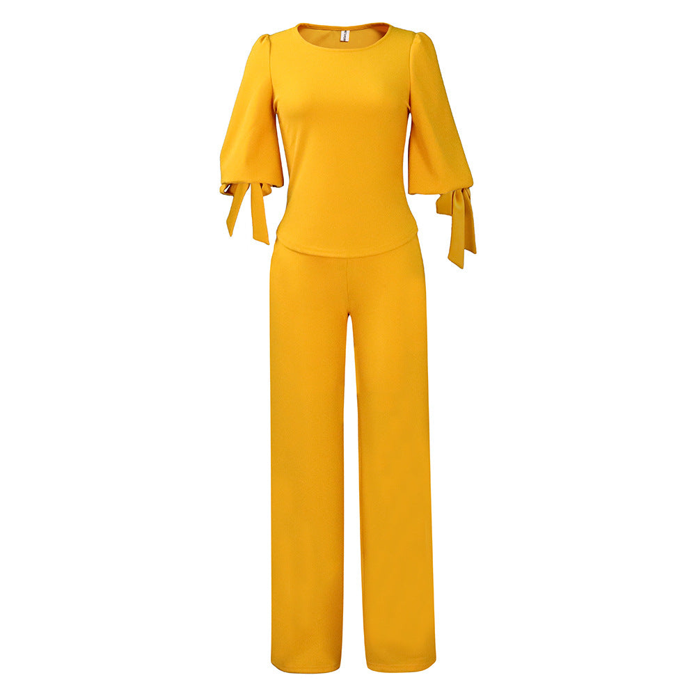 SIXSR D337 Popular trade women's clothing new casual suit loose large size strap top high waist wide leg pants 2025 two-piece set