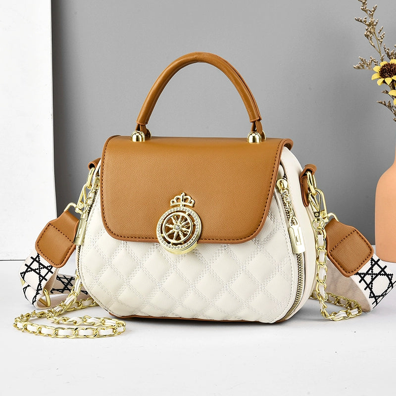 Times come and go handbag women's new trendy fashion contrasting color small square bag versatile casual shoulder messenger bag