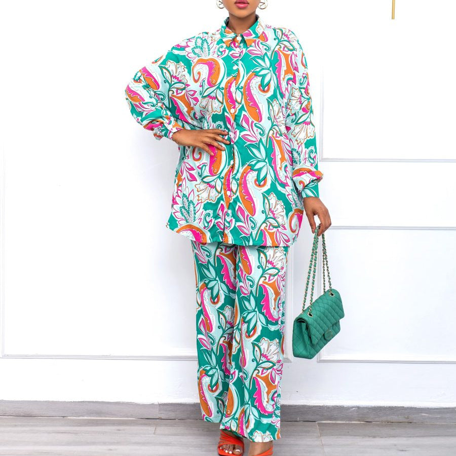 SIXSR D266 New African Large Size Casual Fashion Loose Printing 2025 Two-piece Set