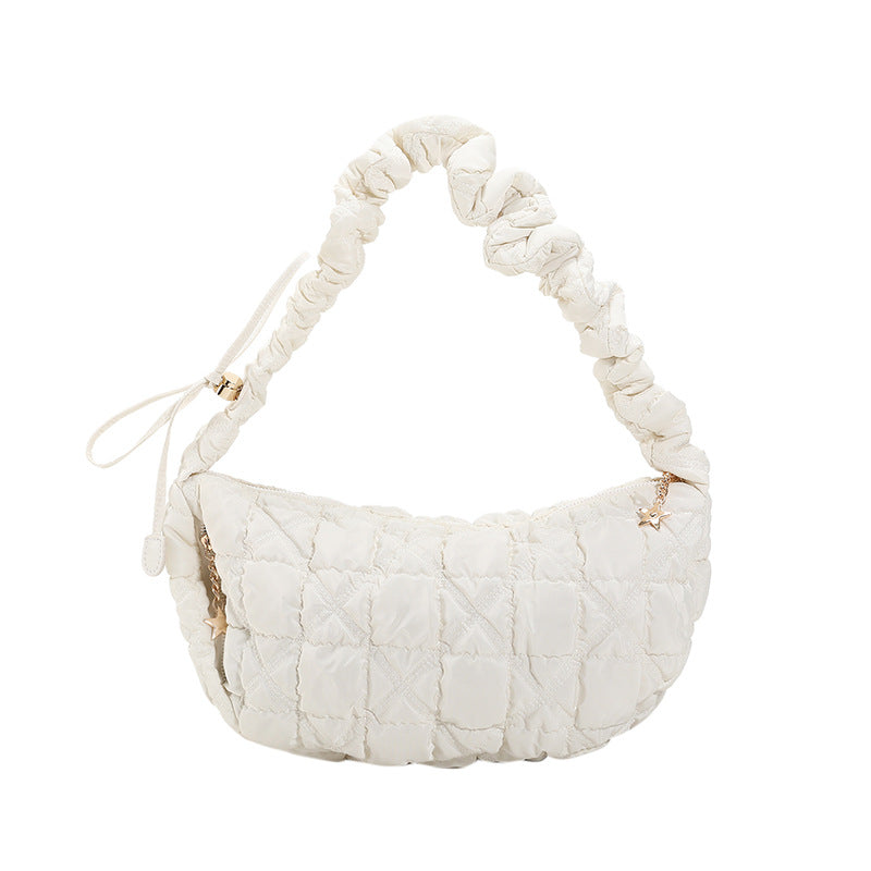 SIXSR 2025 Cloud pleated bag women's new personalized embroidery shoulder bag casual fashion dumplings shoulder handheld women's bag