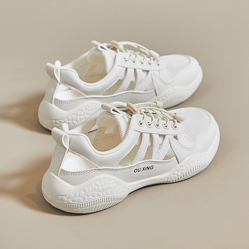 2025 ins breathable little white shoes student Korean version of female tide summer new mesh board shoes street shooting sports shoes HY101