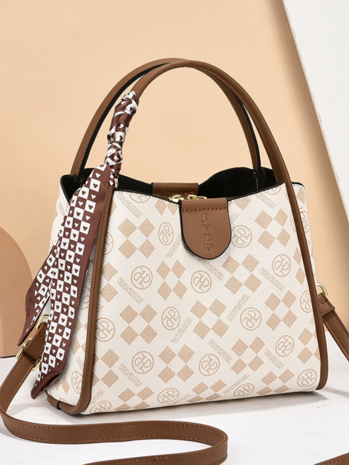 Women's bag new fashion versatile commuter casual silk scarf temperament shoulder messenger bag handbag bucket bag
