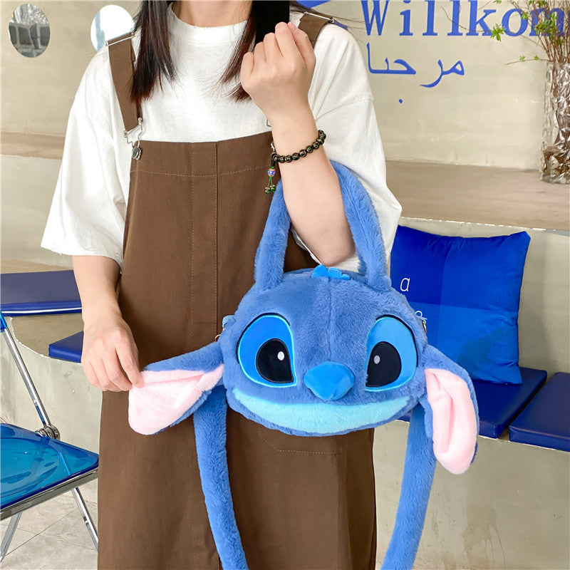 SIXSR 2025 Cartoon cute Stitch plush doll bag toy doll bag soft girl women's bag handbag shoulder messenger bag