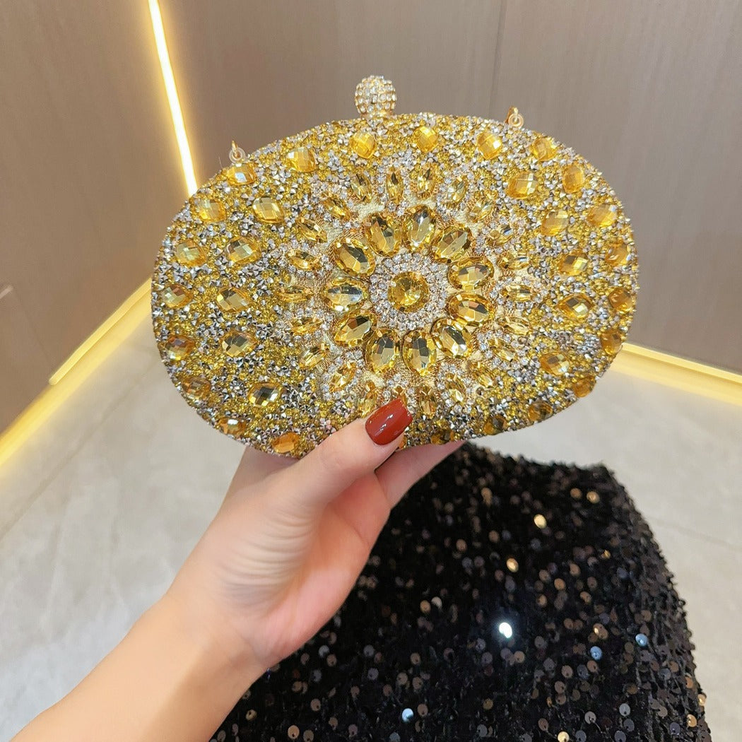 SIXSR 2025 New New party banquet bag handbag diamond-encrusted small bag female fashion celebrity handbag oblique span dinner bag
